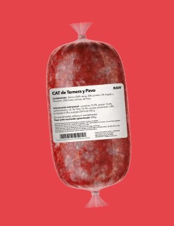 Plato de Ternera y Pavo Crudo - Comida Natural para tu Gato