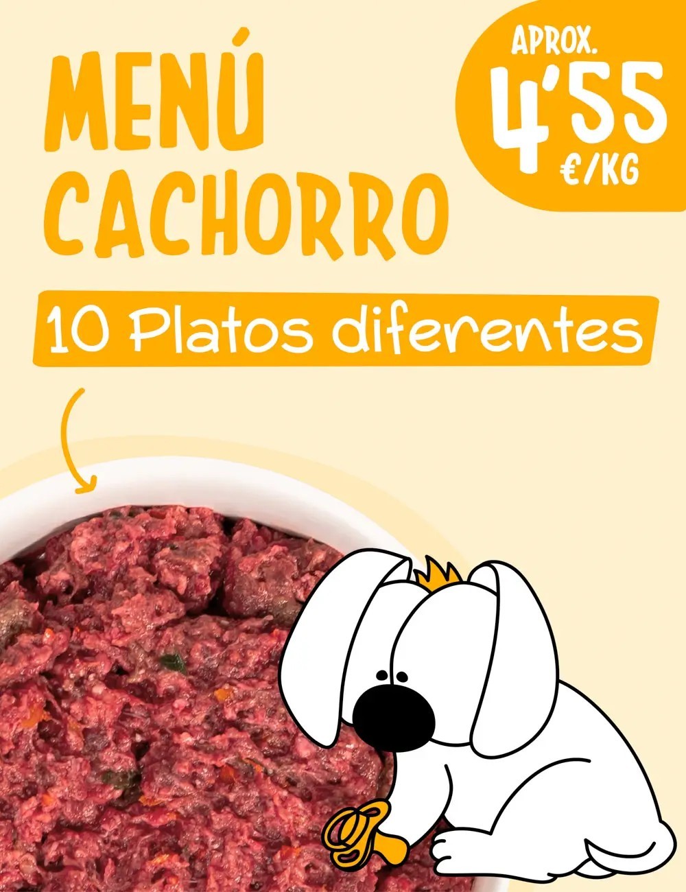 Menú Cachorro CRUDO 5kg