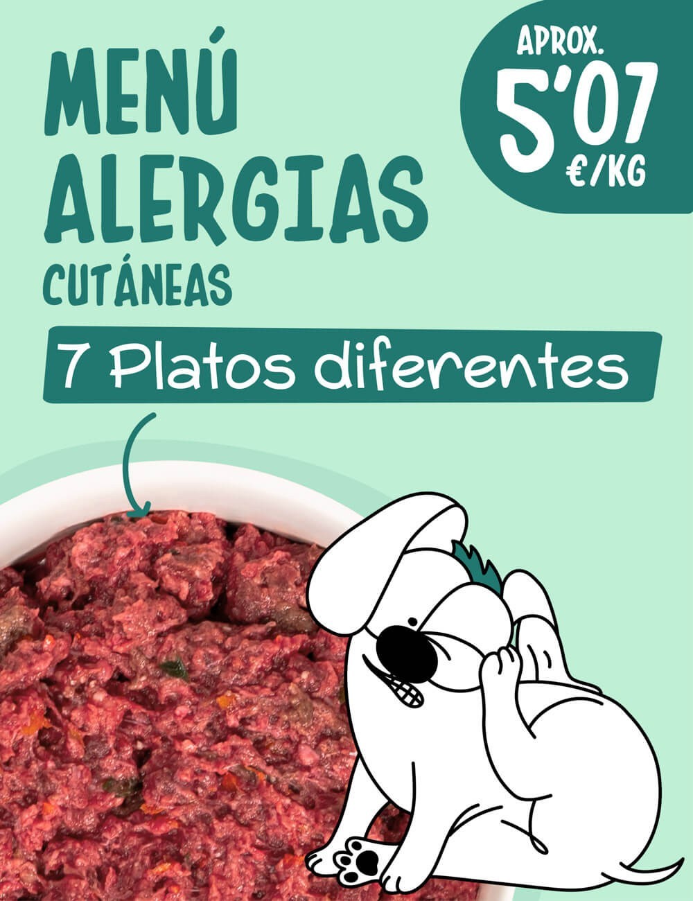 Menú Alergias Cutáneas CRUDO 5kg