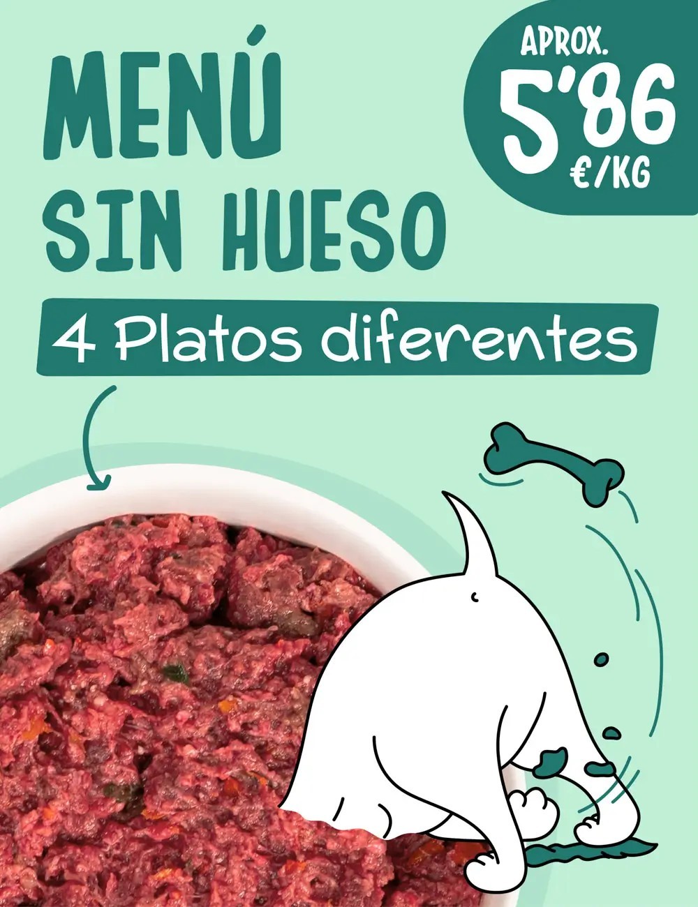 Menú Sin Hueso CRUDO 5kg