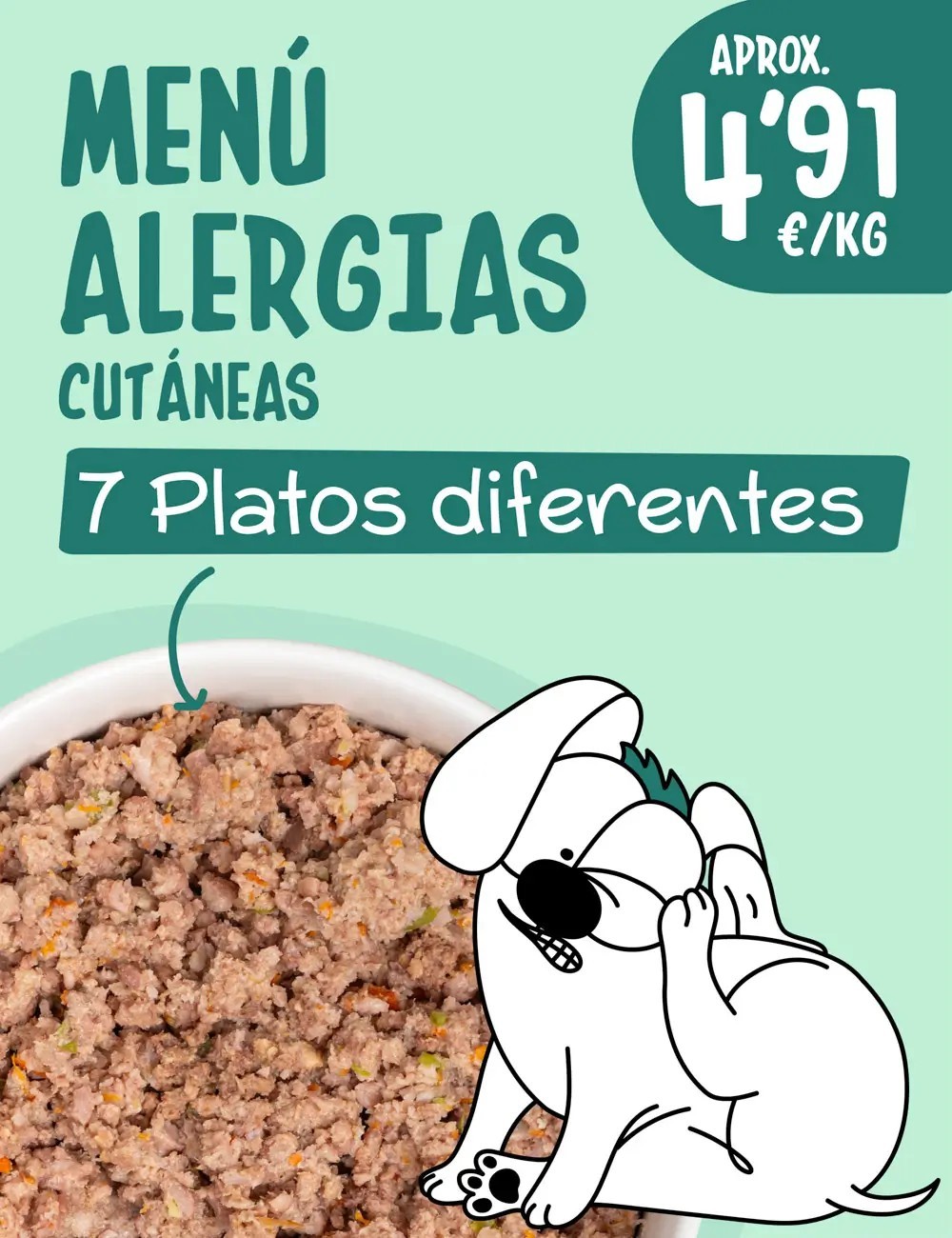 Menú Alergias Cutáneas COCINADO 10-15kg