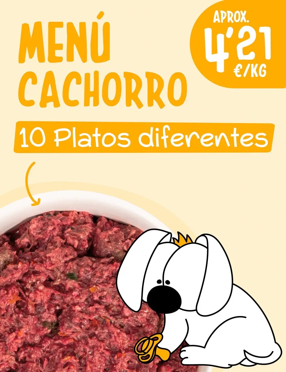 Menú Cachorro CRUDO 10-15kg