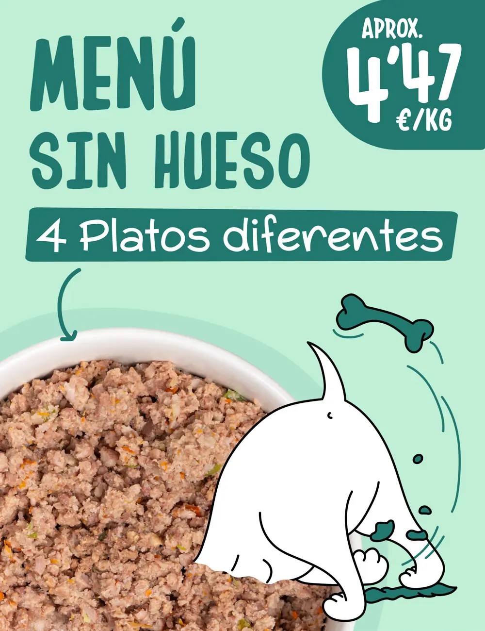 Menú Sin Hueso COCINADO 15kg