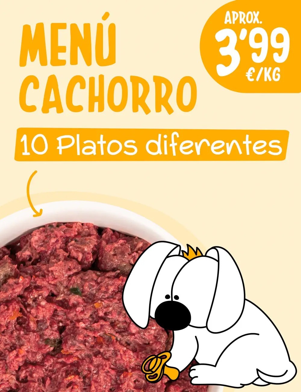 Menú Cachorro CRUDO 15kg