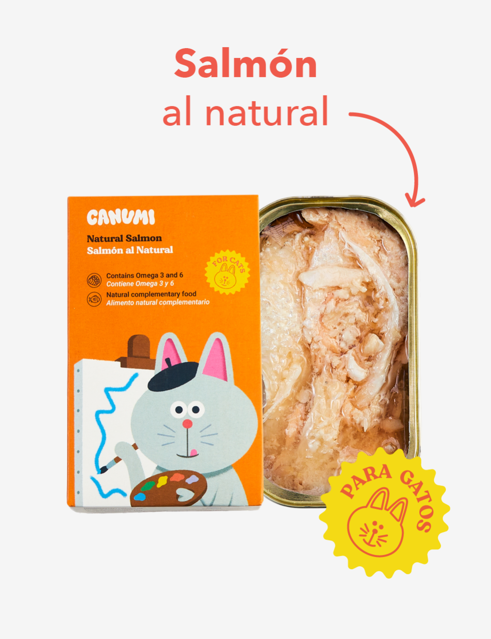 CANUMI TROZOS DE SALMON AL NATURAL GATO