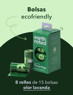 EARTH RATED BOLSAS ECO-FRIENDLY 8 ROLLOS x 15 BOLSAS LAVANDA