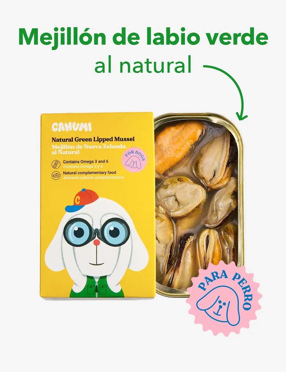 CANUMI MEJILLON DE LABIO VERDE AL NATURAL PERRO