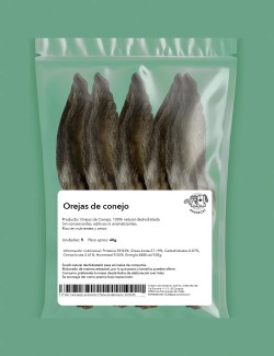 Snack Orejas de Conejo - Snacks Deshidratados para Perros y Gatos