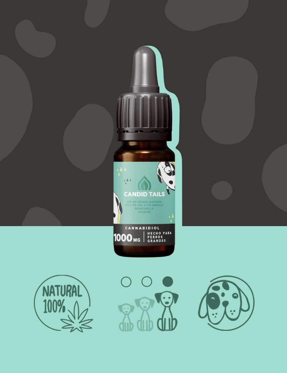Candidtails aceite de cañamo con CBD para perros grandes