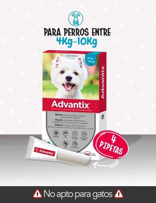 ADVANTIX 4 PIPETAS 1ML 4-10KG