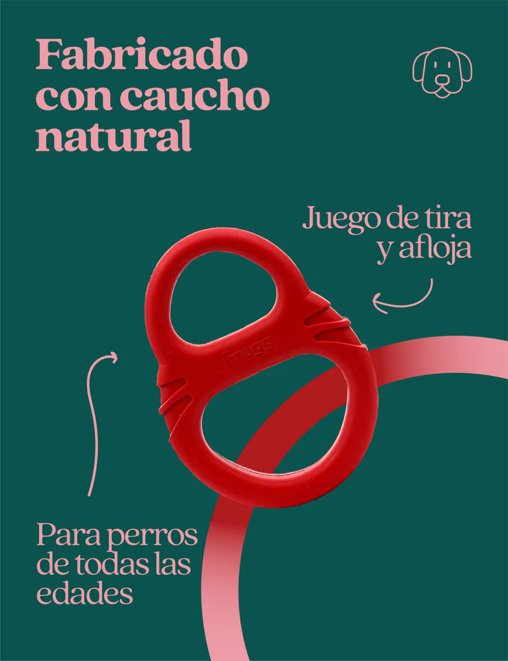 Frogg Tug of Paw Juguete Mordedor para perros