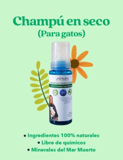 ARAVA CHAMPÚ EN ESPUMA ELIMINADOR DE OLORES PARA GATOS - SIN ENJUAGUE